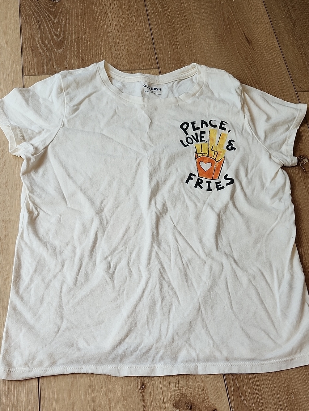 Old Navy Kids Graphic 'Peace, Love & Fries' Tee, Xl 14-16
